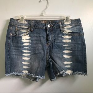 Arizona Womens Denim Frayed Cutoffs Distressed Jeans Shorts SZ 11